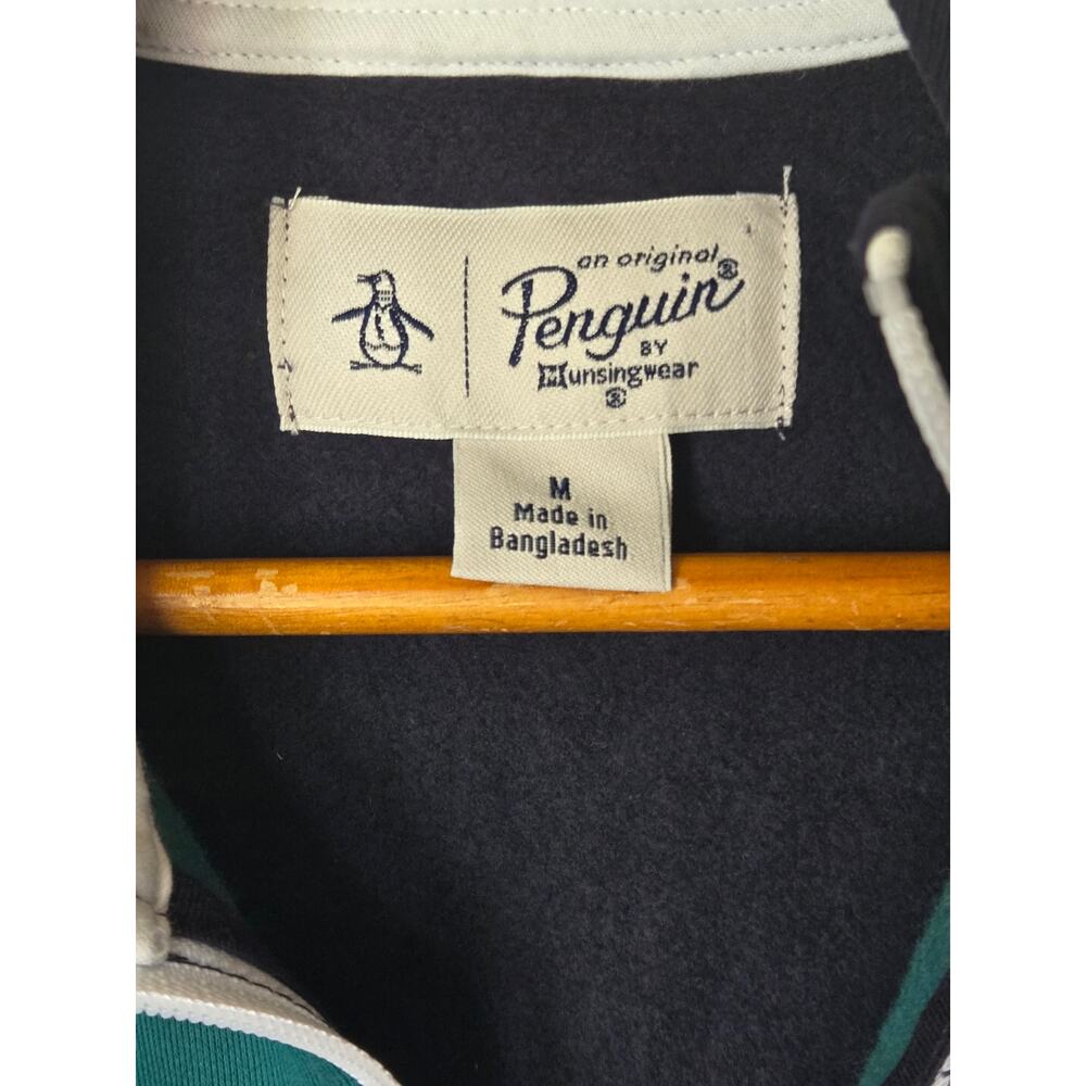 Original Penguin Track Jacket New Zip Men's Casual Soft Navy Green Sport Medium - Picture 6 of 11